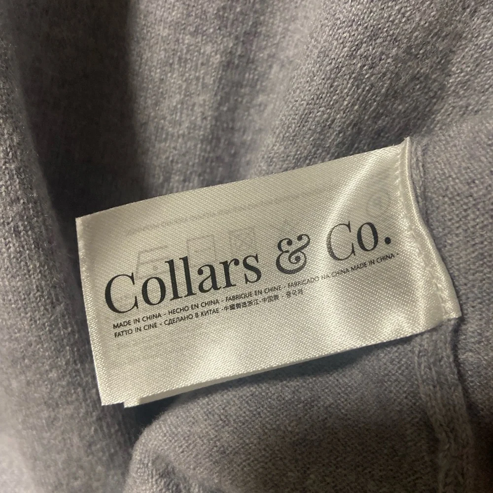 Collars & Co Australian Merino Wool Light Gray 1/4Zip Sweater Pullover XL